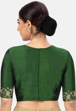 Load image into Gallery viewer, Green Dupion Silk Readymade Blouse
