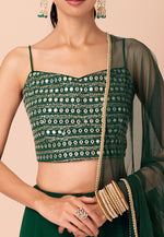 Load image into Gallery viewer, Green Georgette A Line Lehenga Choli
