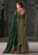 Load image into Gallery viewer, Green Georgette Bridal Lehenga Choli
