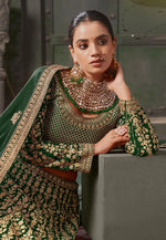 Load image into Gallery viewer, Green Georgette Bridal Lehenga Choli
