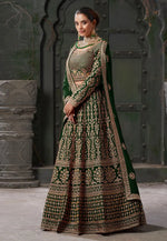Load image into Gallery viewer, Green Georgette Bridal Lehenga Choli
