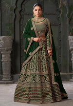 Load image into Gallery viewer, Green Georgette Bridal Lehenga Choli
