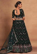 Load image into Gallery viewer, Green Georgette Circular Lehenga Choli
