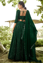 Load image into Gallery viewer, Green Georgette Circular Lehenga Choli
