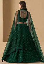 Load image into Gallery viewer, Green Georgette Circular Lehenga Choli
