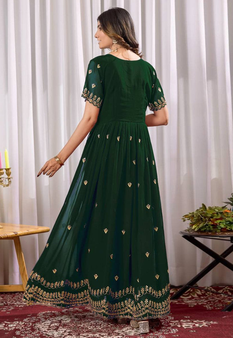 Green Georgette Gown