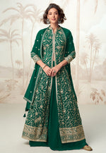 Load image into Gallery viewer, Green Georgette Indo Western Lehenga Choli
