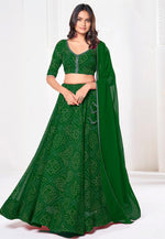 Load image into Gallery viewer, Green Georgette Lehenga Choli
