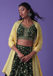 Green Georgette Lehenga Choli