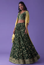 Load image into Gallery viewer, Green Georgette Lehenga Choli
