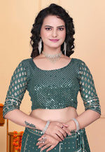 Load image into Gallery viewer, Green Georgette Lehenga Choli
