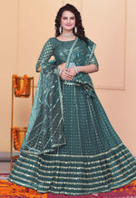 Load image into Gallery viewer, Green Georgette Lehenga Choli
