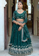 Load image into Gallery viewer, Green Georgette Lehenga Choli
