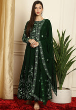 Load image into Gallery viewer, Green Georgette Long Anarkali Suit
