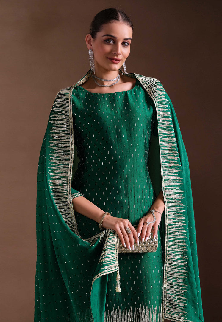Green Georgette Pakistani Suit