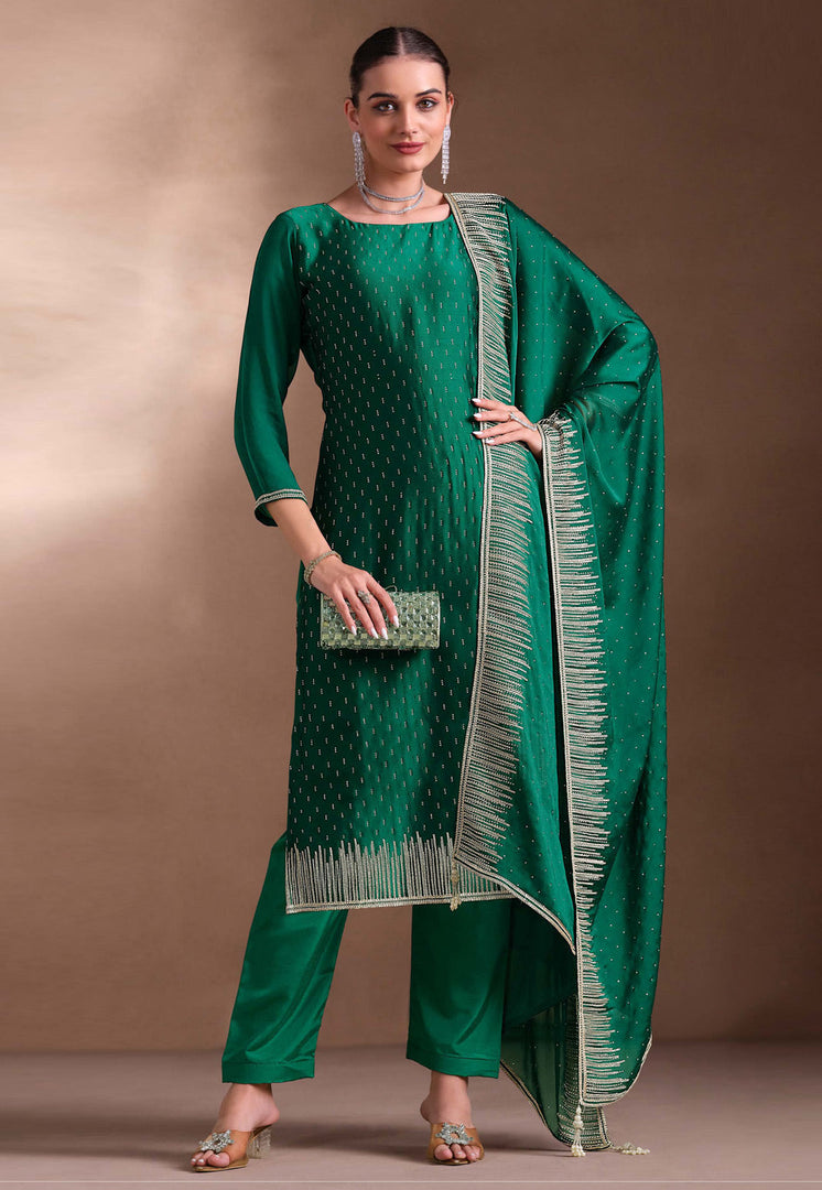 Green Georgette Pakistani Suit