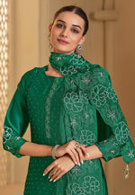 Load image into Gallery viewer, Green Georgette Pant Style Suit
