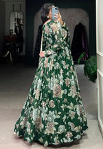 Load image into Gallery viewer, Green Georgette Readymade Long Anarkali Suit
