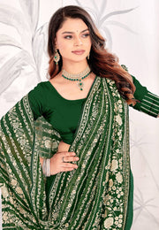 Green Georgette Saree With Blouse