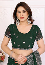 Load image into Gallery viewer, Green Georgette Saree With Blouse
