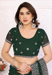 Green Georgette Saree With Blouse
