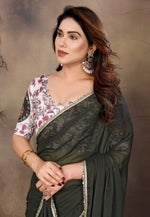 Load image into Gallery viewer, Green Georgette Saree With Blouse