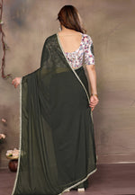 Load image into Gallery viewer, Green Georgette Saree With Blouse