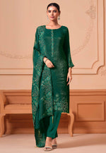 Load image into Gallery viewer, Green Georgette Straight Suit
