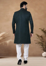 Load image into Gallery viewer, Green Jacquard Indo Western Suit
