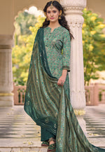 Load image into Gallery viewer, Green Muslin Pakistani Suit
