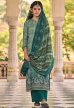 Load image into Gallery viewer, Green Muslin Pakistani Suit
