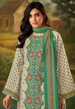 Load image into Gallery viewer, Green Muslin Pakistani Suit
