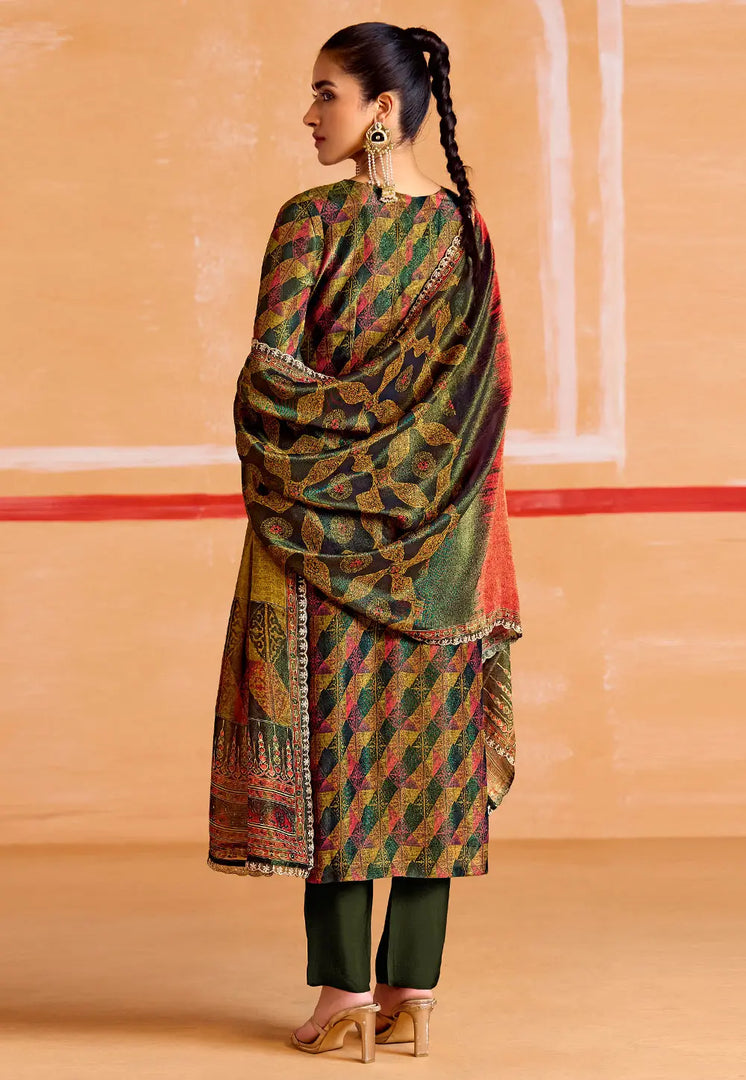 Green Muslin Pakistani Suit