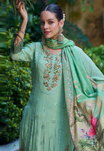 Load image into Gallery viewer, Green Muslin Pant Style Suit
