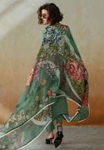 Load image into Gallery viewer, Green Muslin Pant Style Suit
