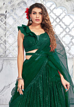 Load image into Gallery viewer, Green Net Lehenga Choli
