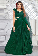 Load image into Gallery viewer, Green Net Lehenga Choli
