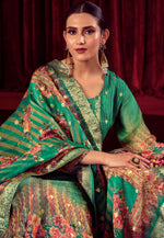 Load image into Gallery viewer, Green Organza Pakistani Suit

