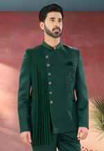 Load image into Gallery viewer, Green Polyester Jodhpuri Suit
