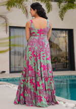 Load image into Gallery viewer, Green Rayon Printed Gown
