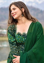 Load image into Gallery viewer, Green Rayon Readymade Anarkali Suit
