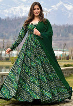 Load image into Gallery viewer, Green Rayon Readymade Anarkali Suit

