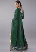 Load image into Gallery viewer, Green Rayon Readymade Long Anarkali Suit
