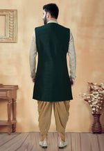 Load image into Gallery viewer, Green Silk Dhoti Sherwani
