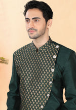 Load image into Gallery viewer, Green Silk Indo Western Suit
