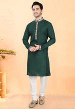 Load image into Gallery viewer, Green Silk Kurta Pajama
