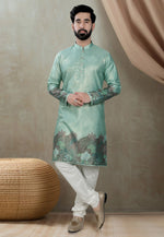 Load image into Gallery viewer, Green Silk Kurta Pajama
