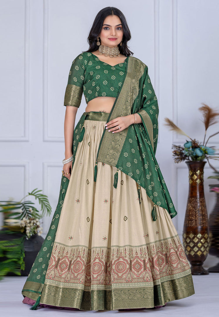 Green Silk Lehenga Choli