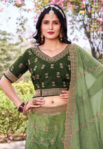 Load image into Gallery viewer, Green Silk Lehenga Choli

