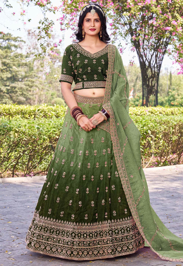 Green Silk Lehenga Choli
